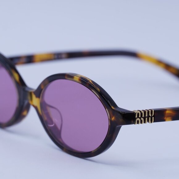 Miu Miu MU04ZSF VAU50D Sunglasses Honey Havana Oval Frame main image 8